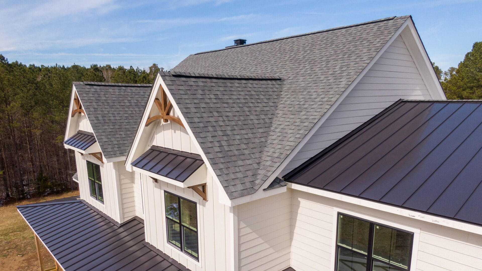 Roof repair crew on a residential home